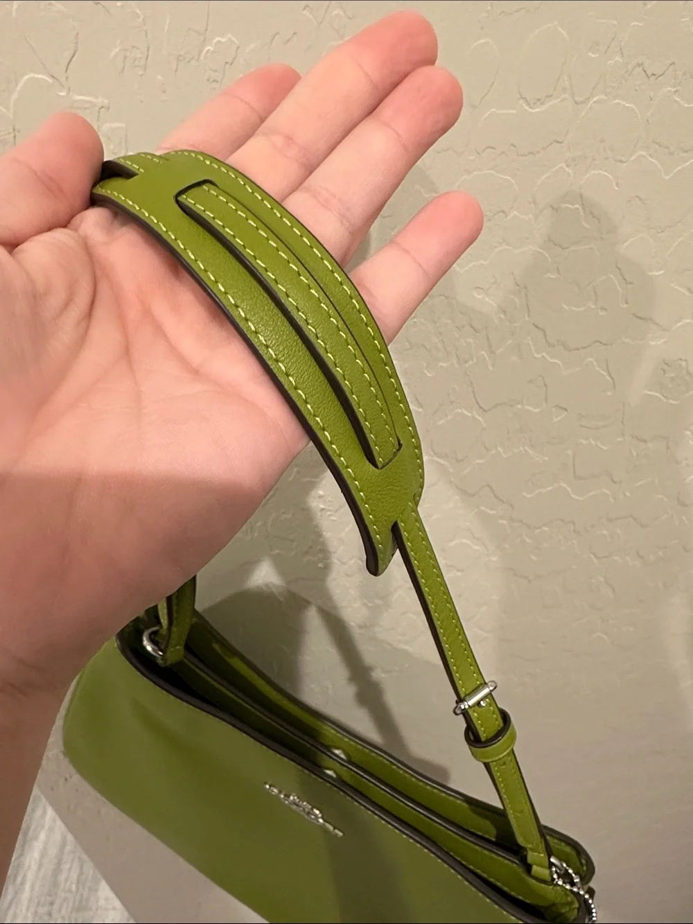 Coach Lime Green Leather Shoulder Bag
